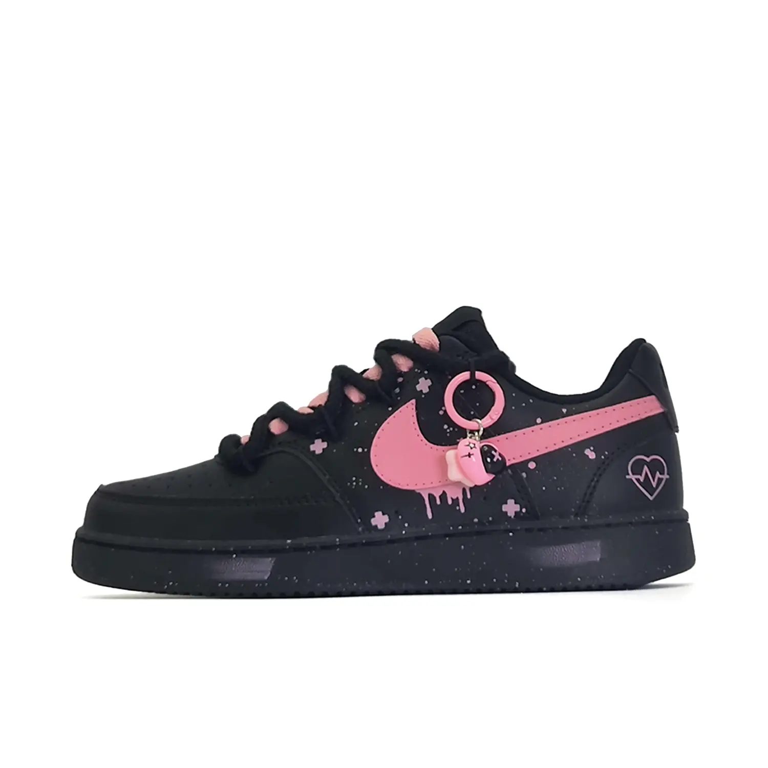 

Nike Кроссовки для скейтбординга Court Vision Low с повышенной износостойкостью, низкие, унисекс, розово-черные, цвет Black Pink