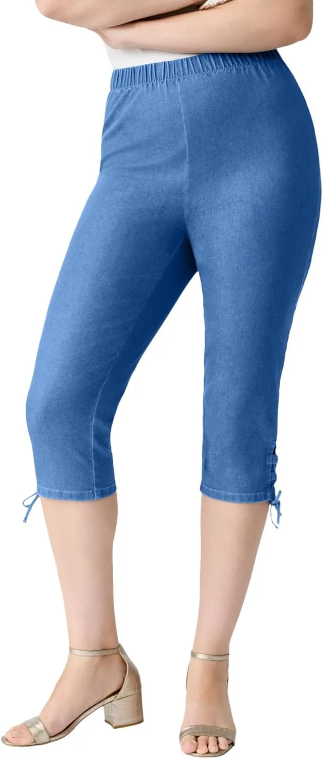 

Roaman's Женские джинсы-капри Plus Size Comfort Stretch