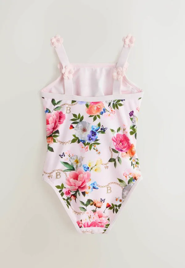 Купальник прямого кроя с вырезами и цветочным принтом Baker By Ted Baker, Pink — фото 2