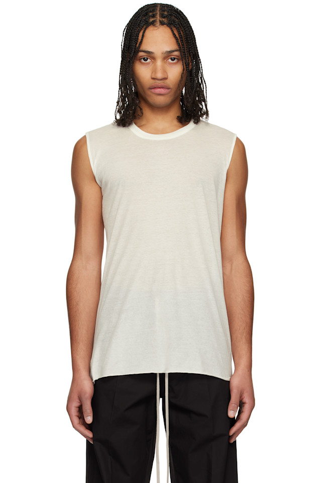 

Базовый хлопковый топ-слэшер Hollywood Unstable Rick Owens, цвет milk