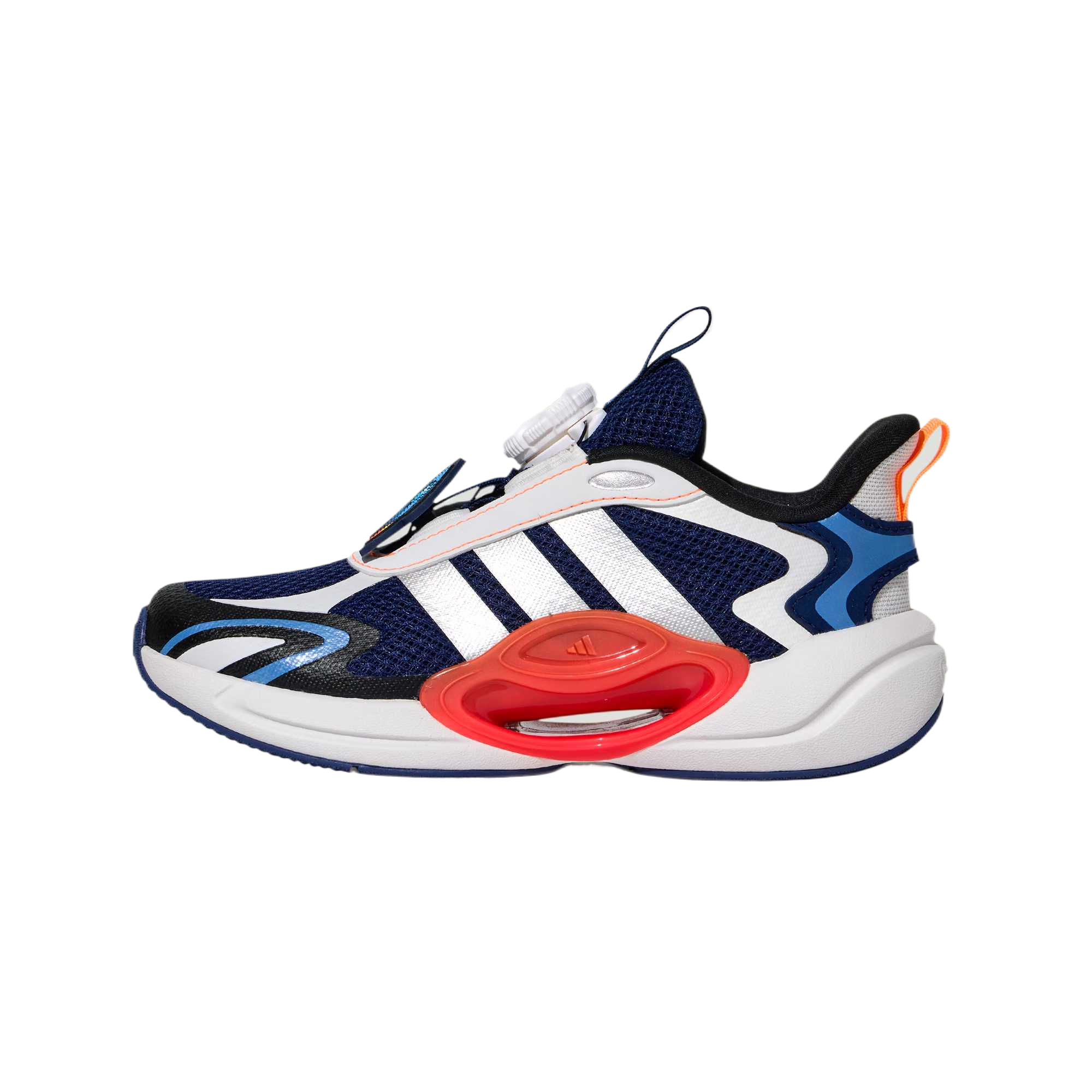 

Galaxy Fabric низкие повседневные кроссовки Kids' Adidas, темно-синий/metallic серебро/bright оранжевый желтый