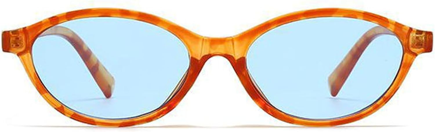 

Солнцезащитные очки Helena Retro Oval для женщин и мужчин, модные маленькие очки «кошачий глаз», винтажные панк-очки в стиле Y2k, трендовые синие солнцезащитные очки, C8