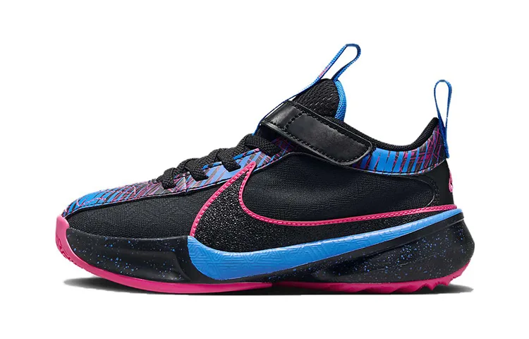 Nike Детские баскетбольные кроссовки Freak 5 Abrasion Resistant низкие черные синие розовые
