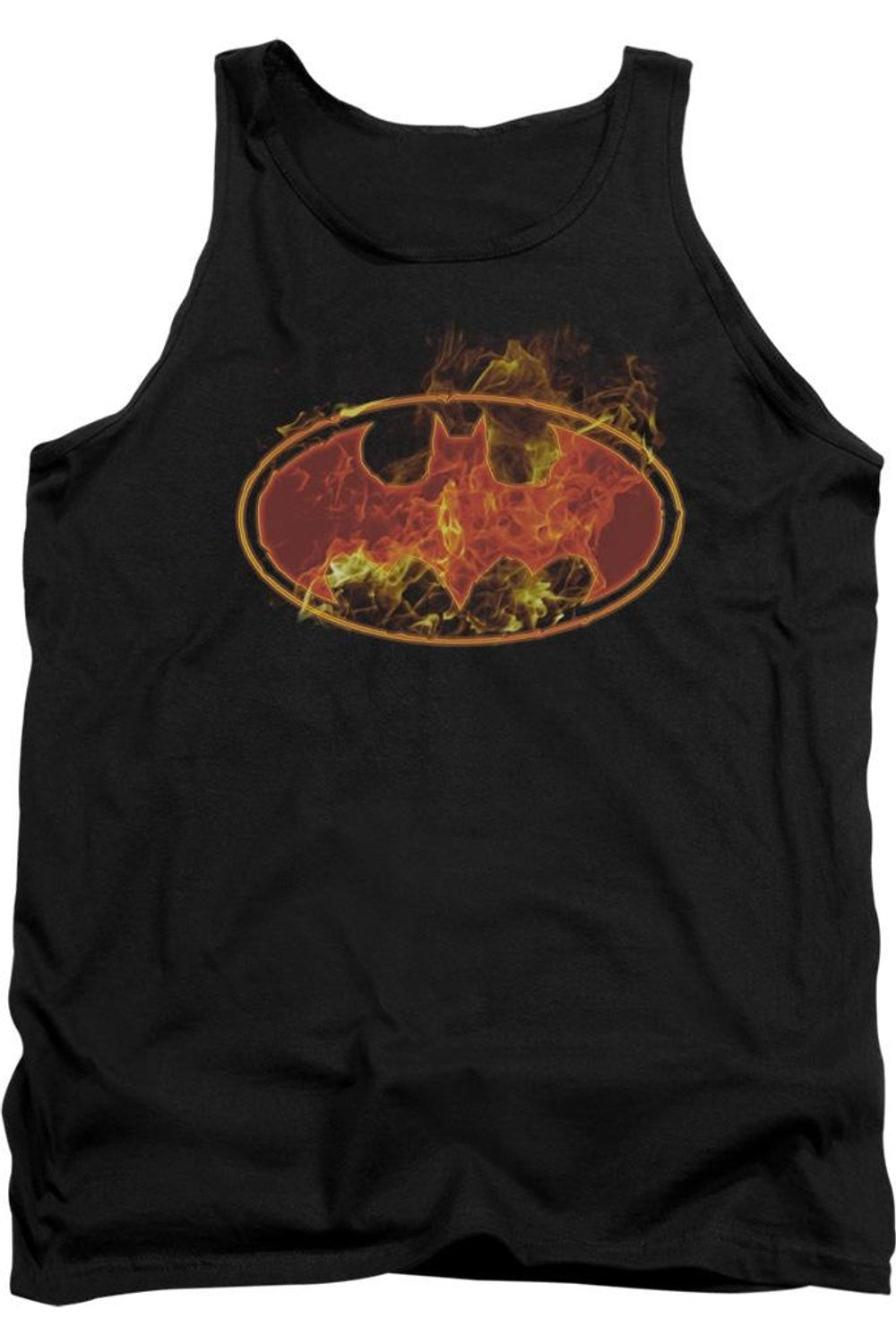 

Майка для взрослых с логотипом Batman Flames Gildan, черный