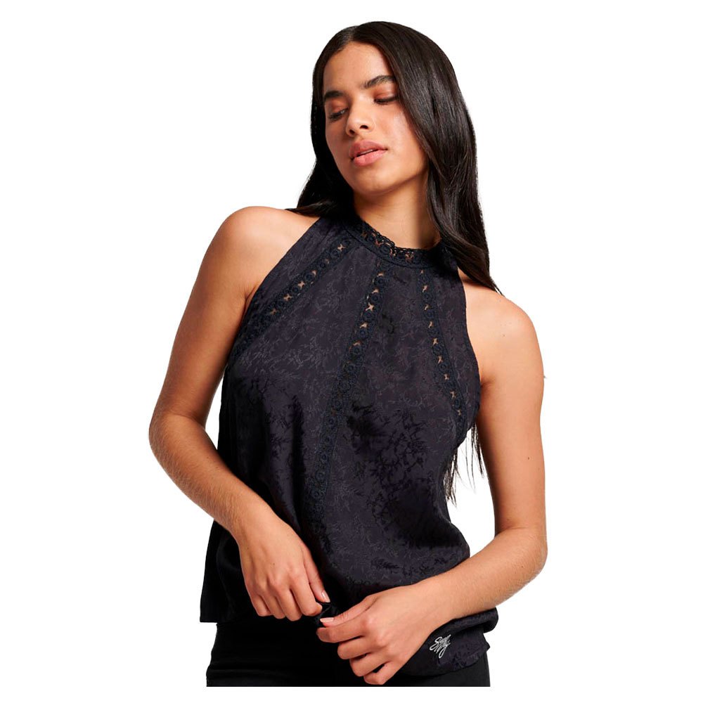 

Футболка Superdry Lace Sleeveless High Neck, черный