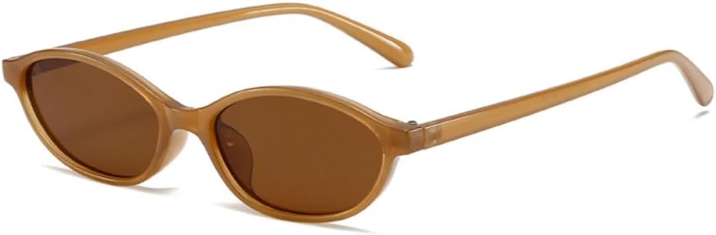 

Солнцезащитные очки с защитой от УФ-излучения UV400 | Маленькая оправа в стиле «кошачий глаз» | для женщин и мужчин | для занятий спортом на открытом воздухе и вождения DSVIGF, Lightbrown-brown