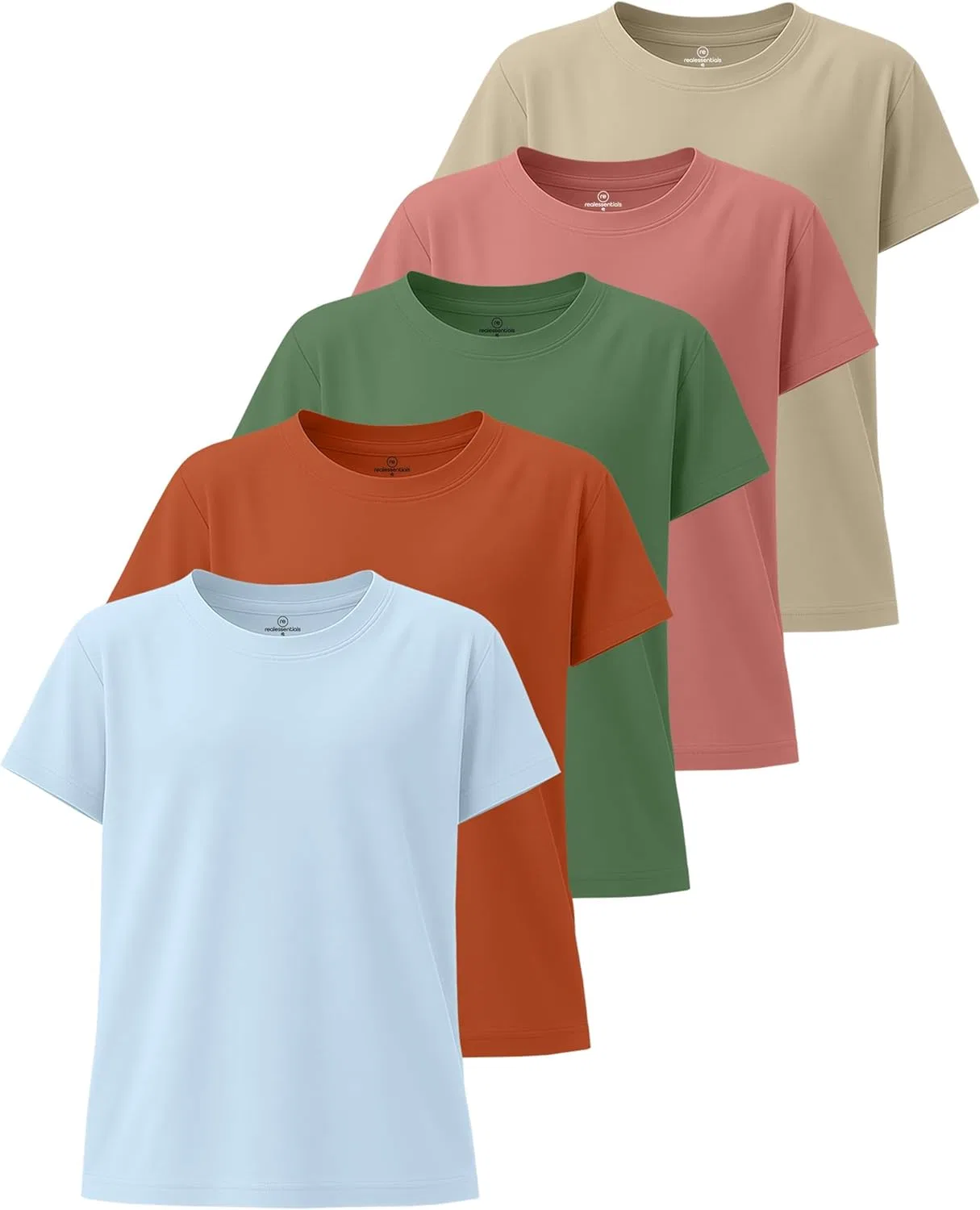 Детская футболка Real Essentials, 5 шт., цвета Set 12