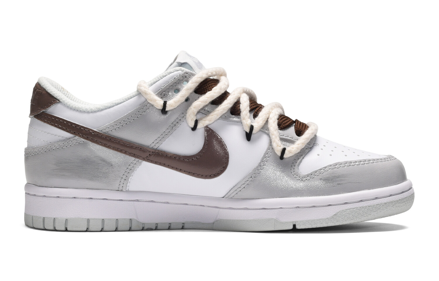 

Кроссовки для скейтбординга Dunk женские с низким верхом серые/коричневые Nike, Коричневый, Кроссовки для скейтбординга Dunk женские с низким верхом серые/коричневые Nike