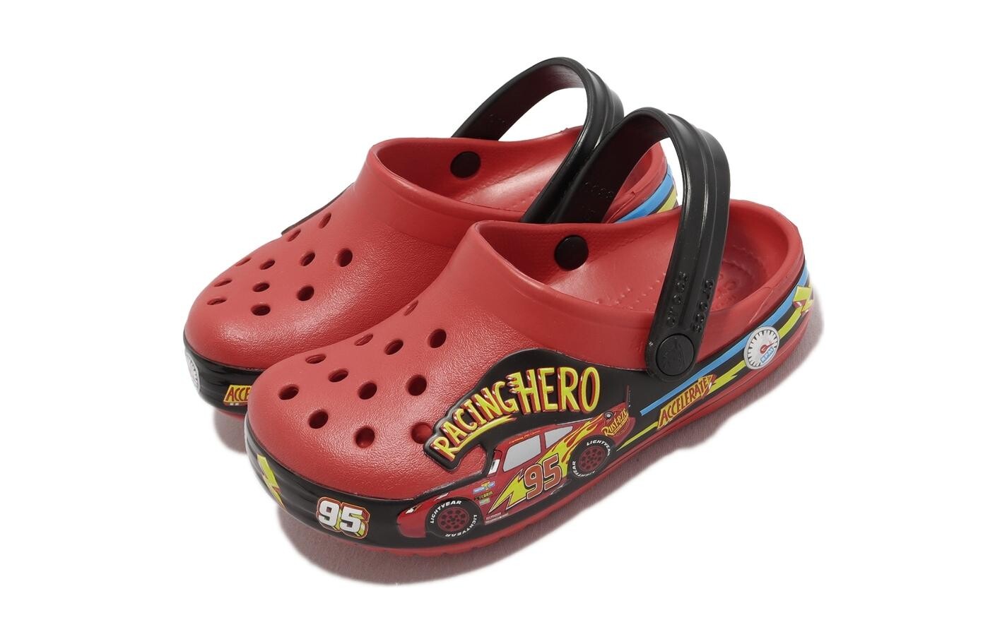 Disney X Band Clog Toddler 'Веселые машинки с лампочками - Пламя' Crocs, красный — фото 3
