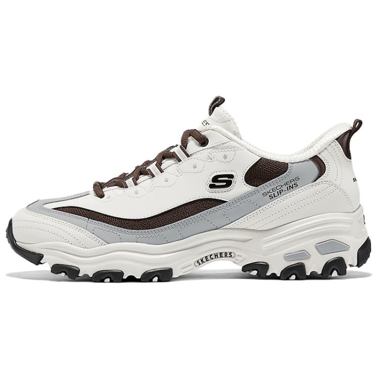 

Skechers Амортизирующие, дышащие, увеличивающие рост низкие массивные кроссовки Slip Ins, мужские, белые, коричневые, серые
