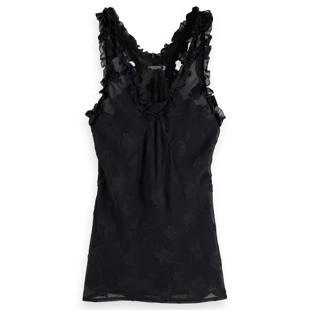 

Футболка без рукавов Scotch & Soda Ruffle, черный
