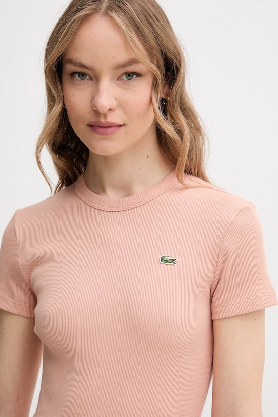Футболка Lacoste, оранжевая, из 100% хлопка — фото 3