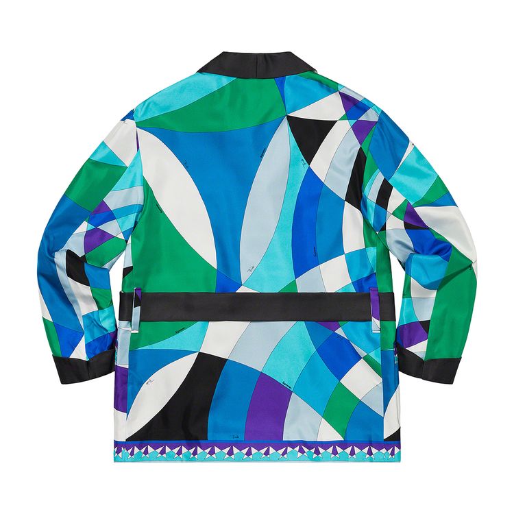 Куртка Supreme x Emilio Pucci Silk Smoking Jacket 'Blue', разноцветный — фото 2