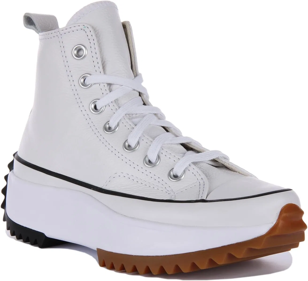 Мужские кожаные кроссовки Converse Run Star Hike на платформе, White/Black/Rubber