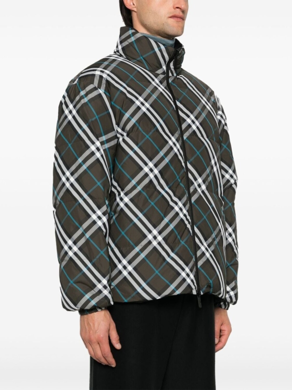 Пуховик Burberry Vintage Check, коричневый — фото 3