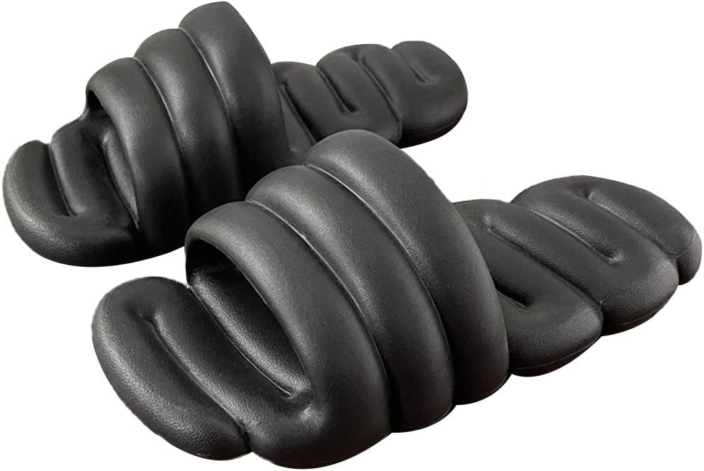 

MTFBQ Летние уютные шлепанцы, оригинальные супер мягкие домашние тапочки с противоскользящей подошвой, шлепанцы для душа, черный