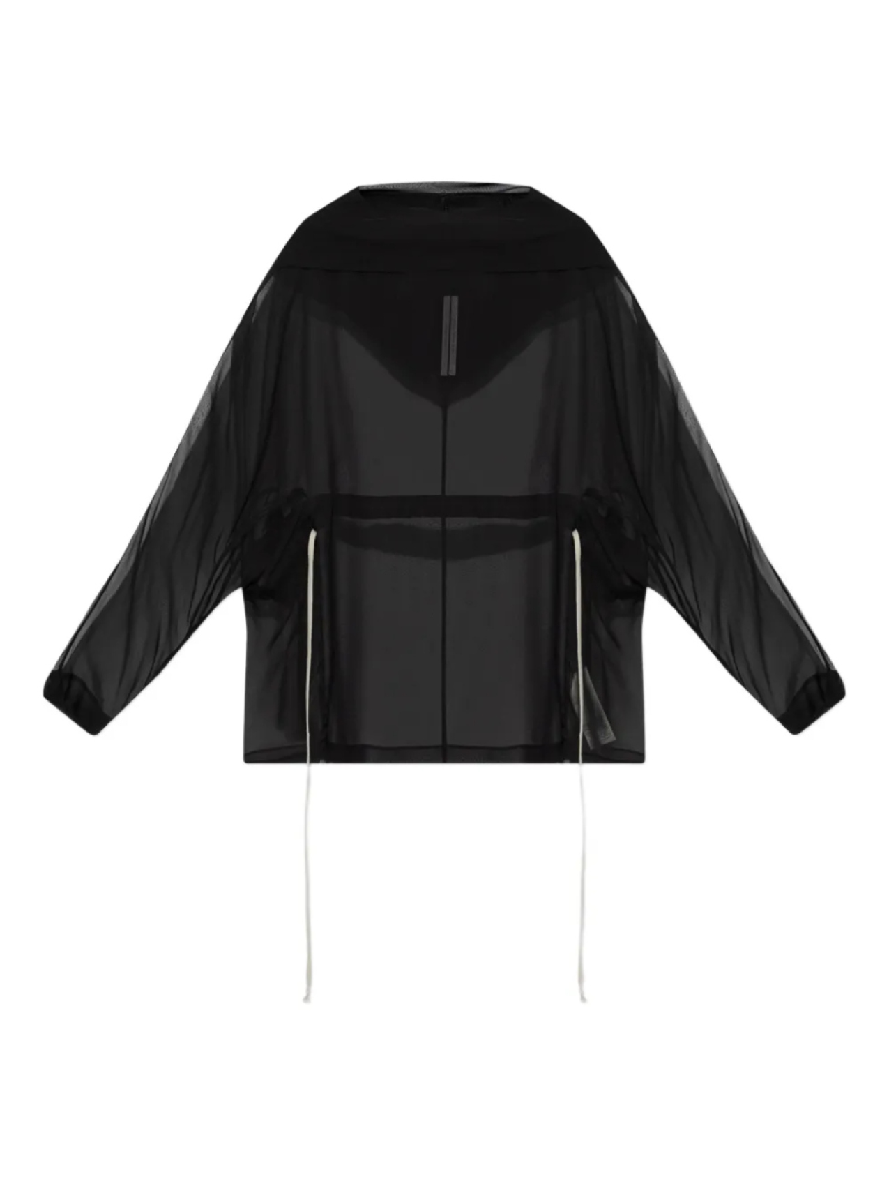 

Полупрозрачная шелковая толстовка с капюшоном Rick Owens, черный