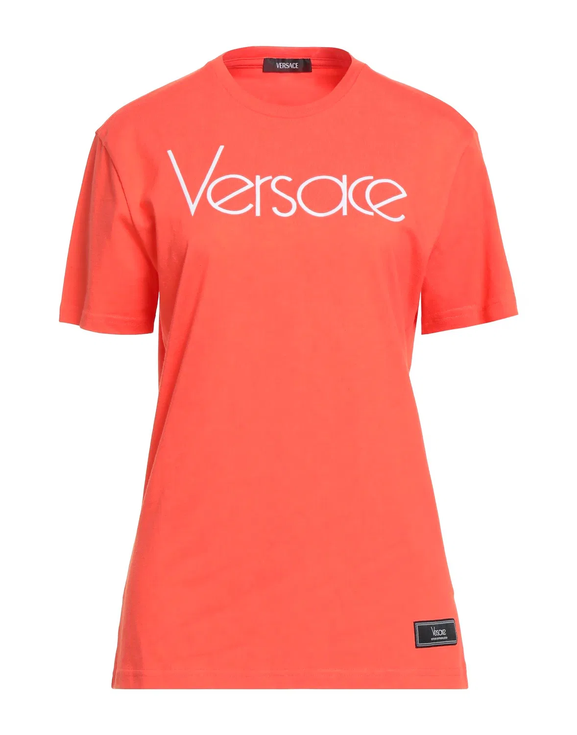 Футболка коралловая VERSACE с аппликацией