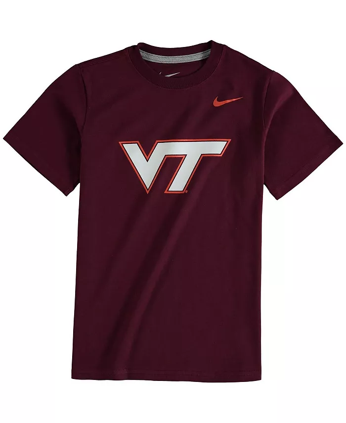 

Футболка Virginia Tech Hokies из хлопка с логотипом для больших мальчиков и девочек Maroon Nike