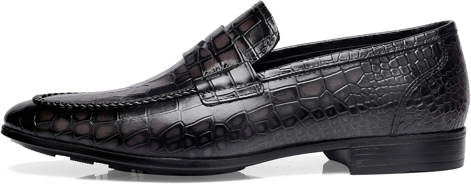 Лоферы с крокодиловым принтом, Classic Leather, серый GOLDEN COXES FAMILY — фото 3