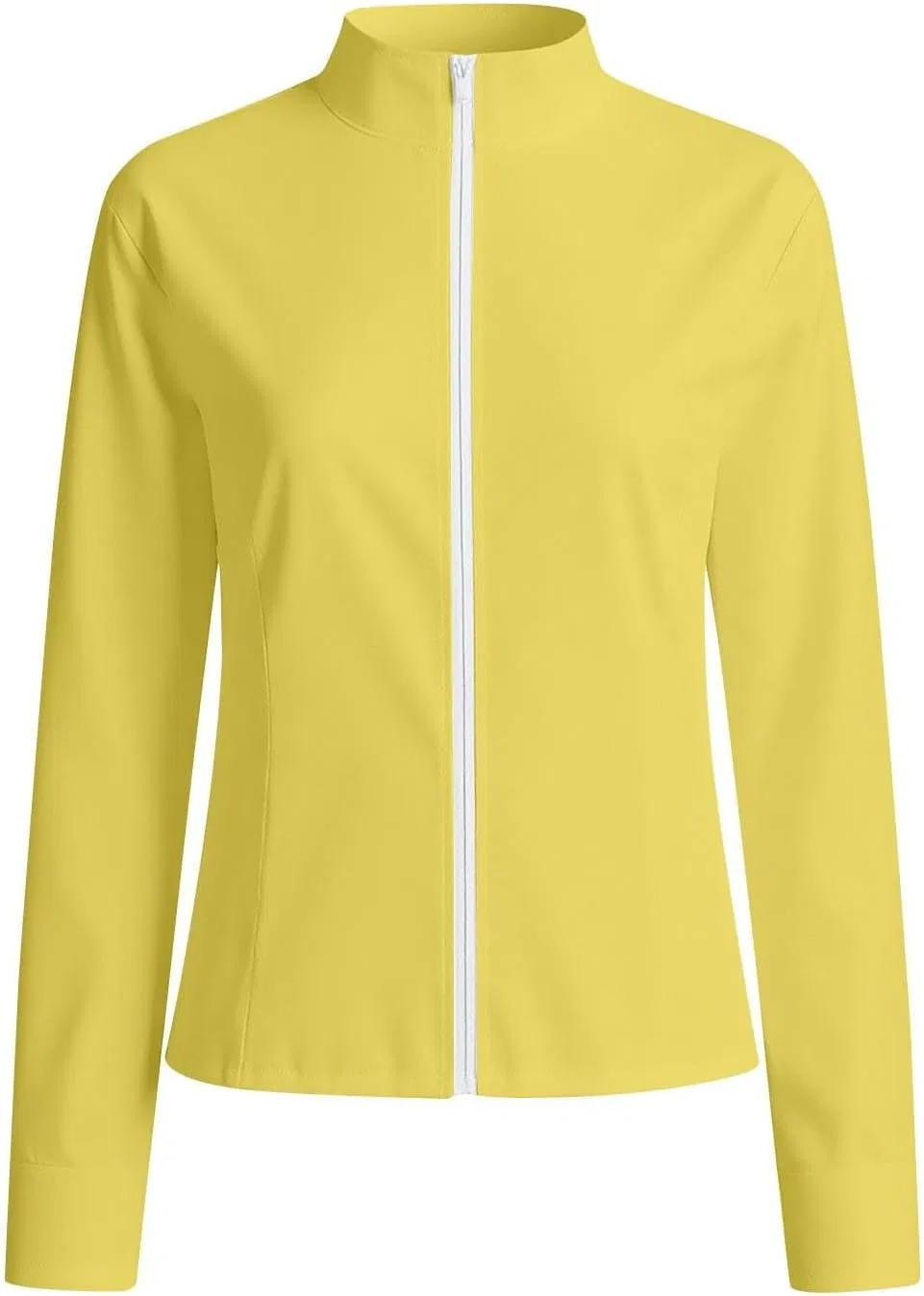 Женская куртка UPF 50+ с длинным рукавом и молнией, 3a-yellow — фото 4