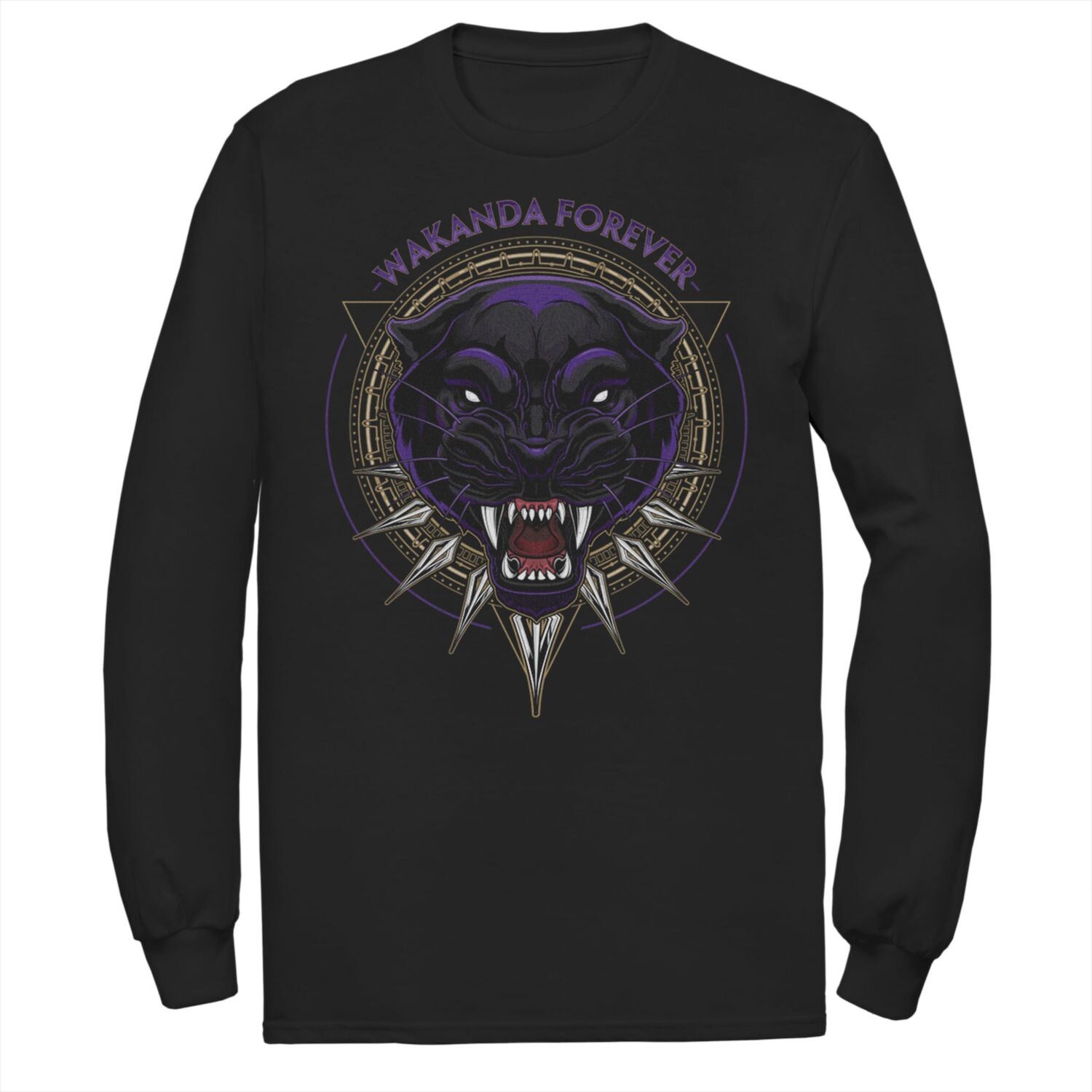 

Мужская футболка с длинными рукавами и рисунком Marvel Black Panther Wakanda Forever Circle