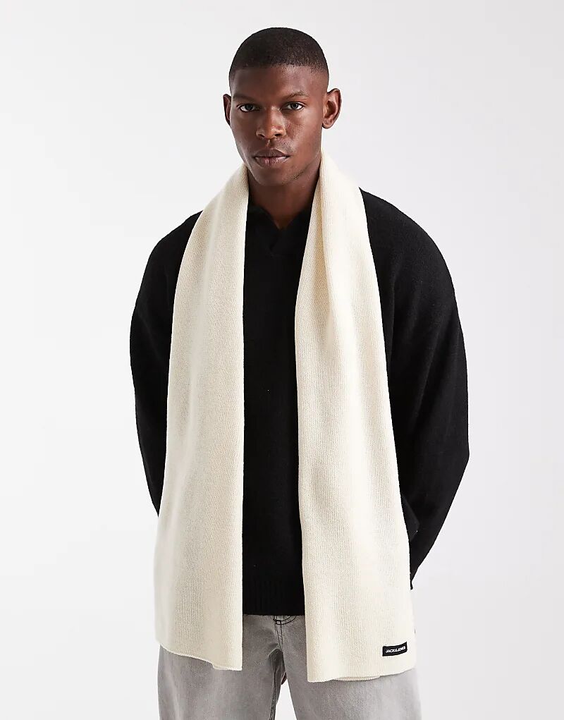

Шарф Jack & Jones кремового цвета