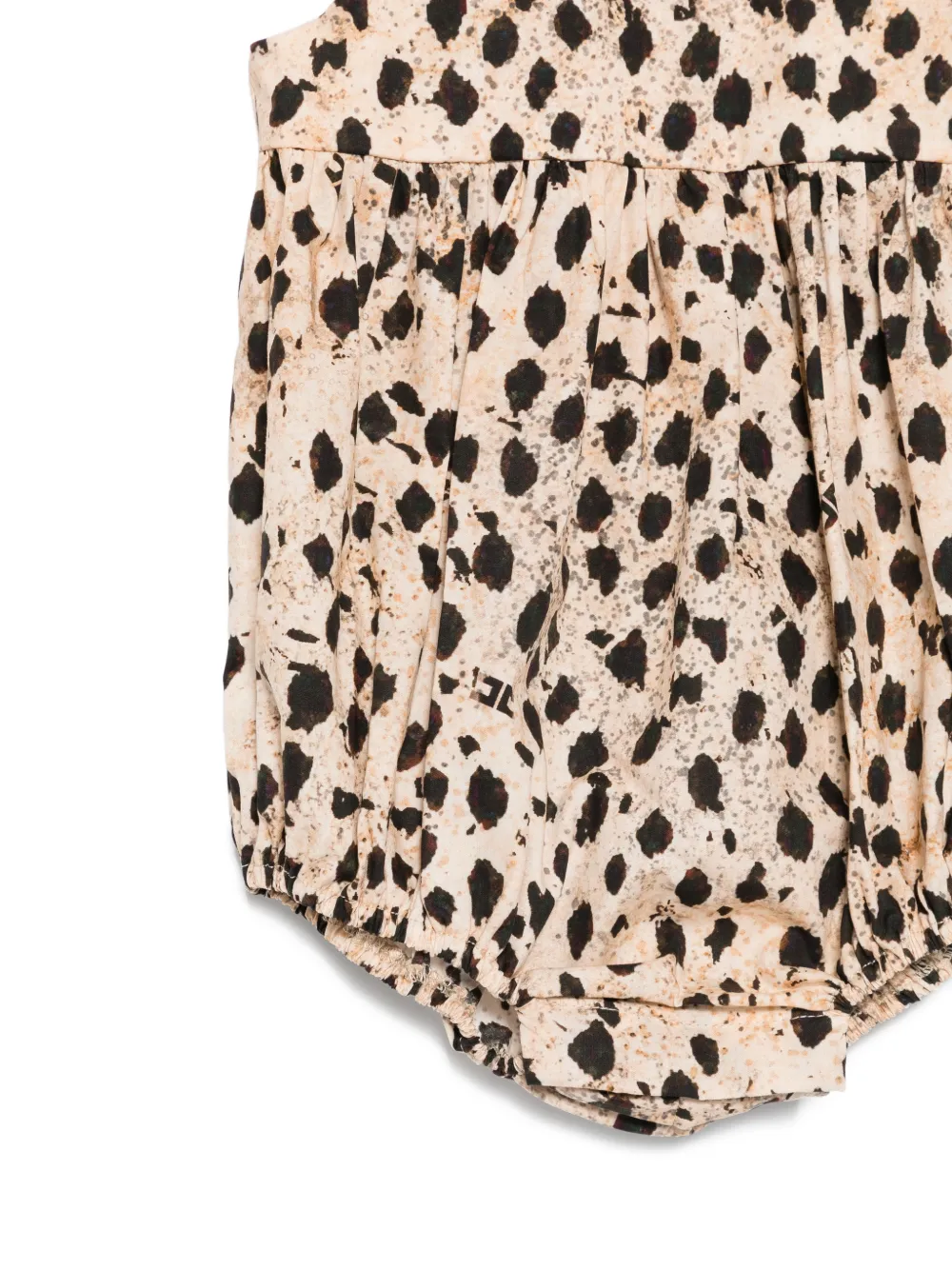 Детская одежда с бантом и горошком Elisabetta Franchi La Mia Bambina, бежевый — фото 3