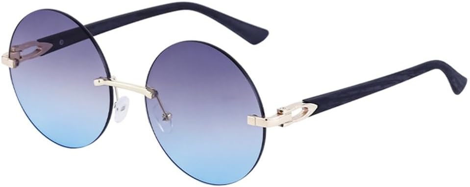 

Женские солнцезащитные очки без оправы круглой формы, роскошные винтажные солнцезащитные очки без оправы для мужчин, ретро-панк солнцезащитные очки LVTFCO, C4 Gray Blue