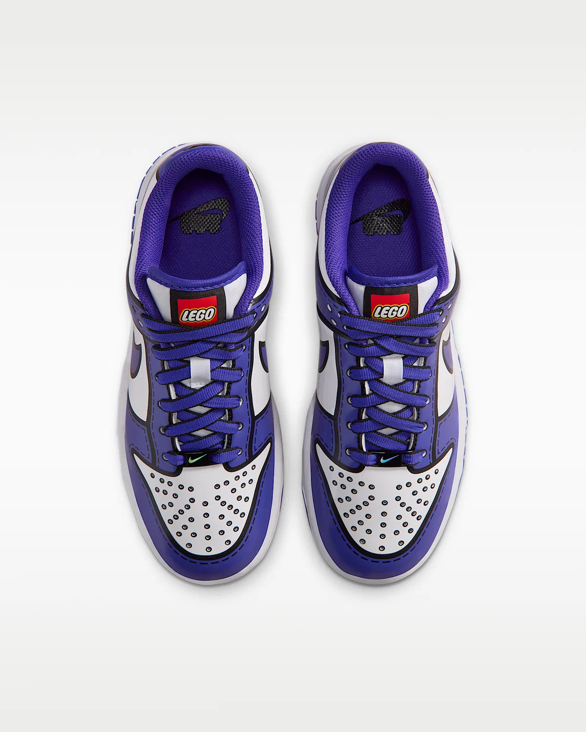 Детские кроссовки Nike Dunk Low x LEGO® Collection, White/Rush Red/Tour Yellow/Bright Concord — фото 4