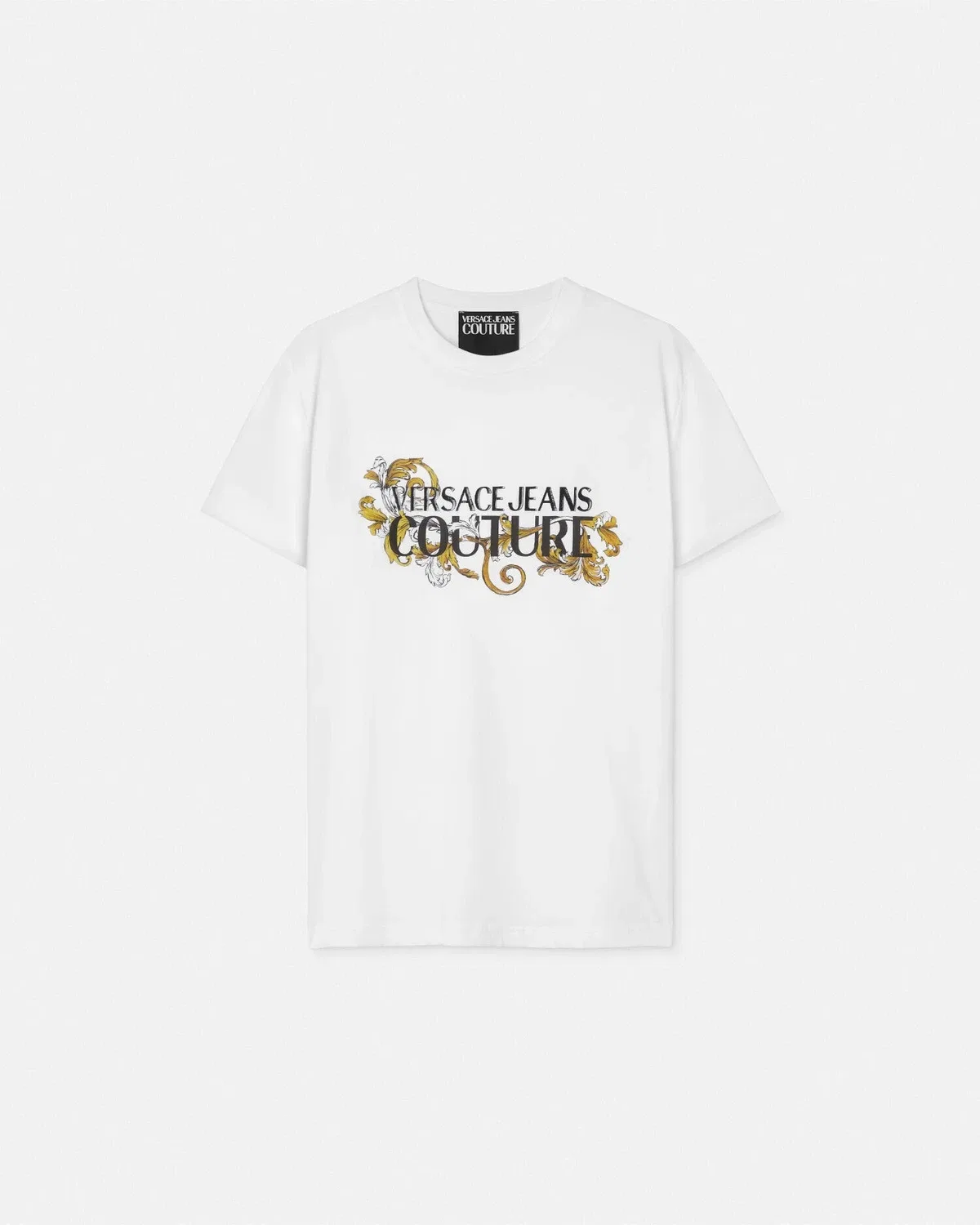 Футболка с логотипом облегающего кроя VERSACE, белый