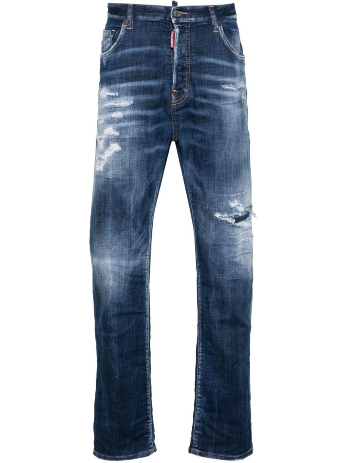 

Dsquared2 прямые джинсы Dark Ripped Cast Wash Bro, синий