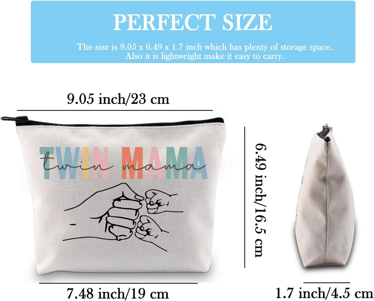 Косметичка «Twin Mom Gift» для мамы близнецов Jtouk, Twin Mama Bag Eu — фото 2