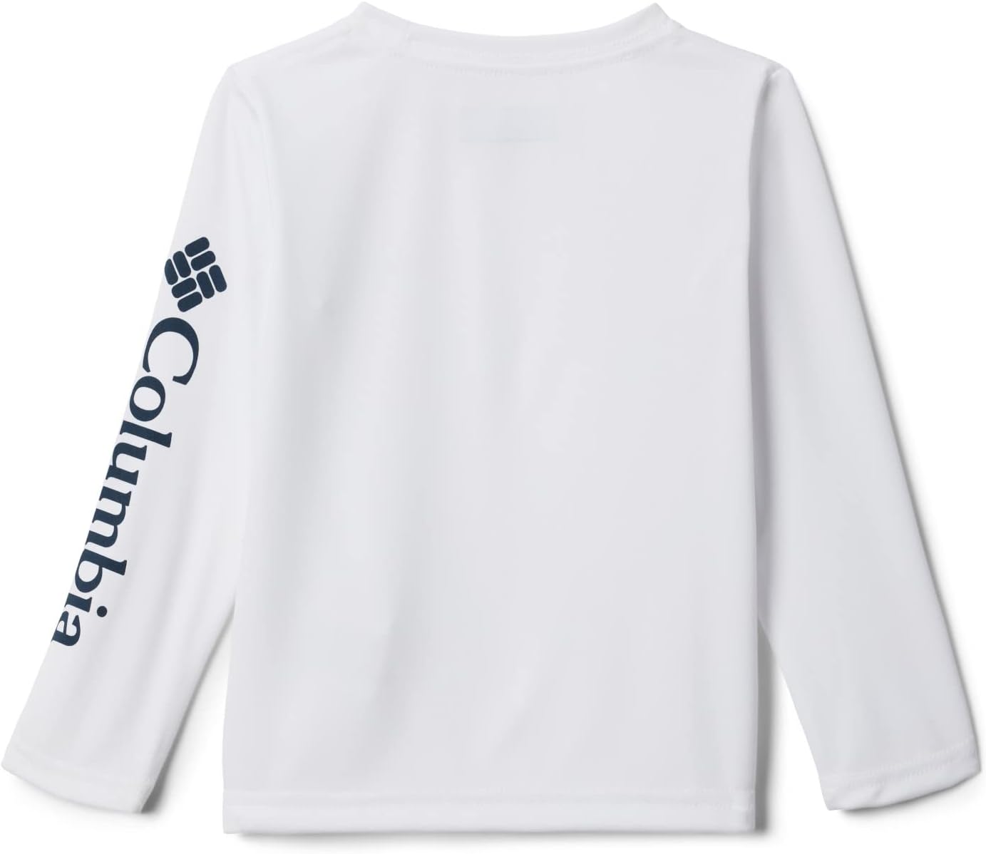 Columbia Boys' Terminal Tackle футболка с длинным рукавом, White/Collegiate Navy Logo — фото 3