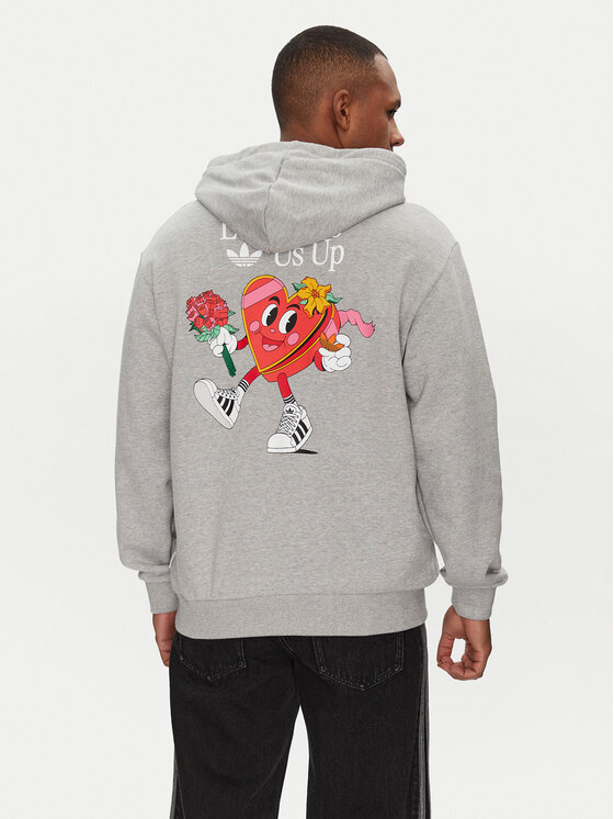Свободный крой толстовка Made By Nelson V-Day JP0979 Adidas, серый — фото 3