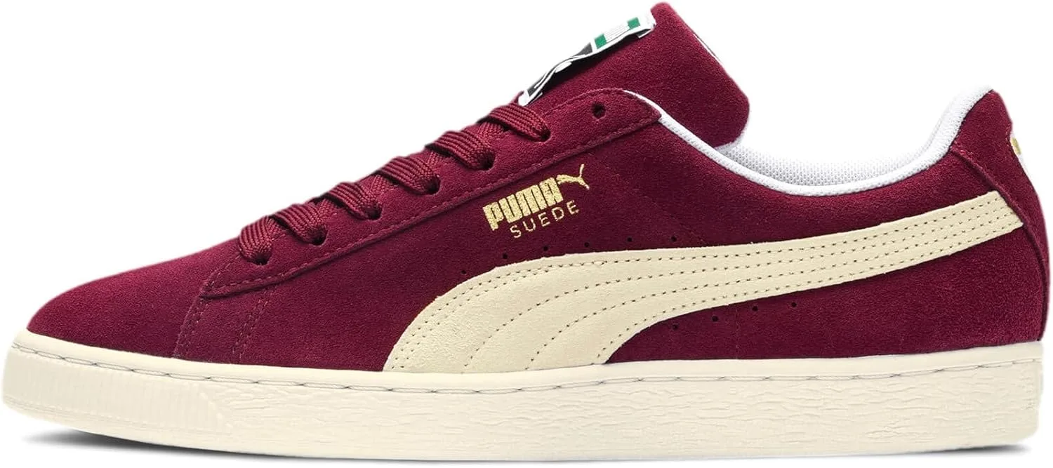 PUMA Унисекс замшевые классические кроссовки для взрослых, белый/красный