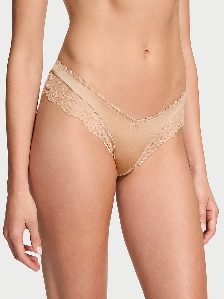 

Трусики-Стринги с высокой посадкой и отделкой из розового кружева Very Sexy, lace trim praline