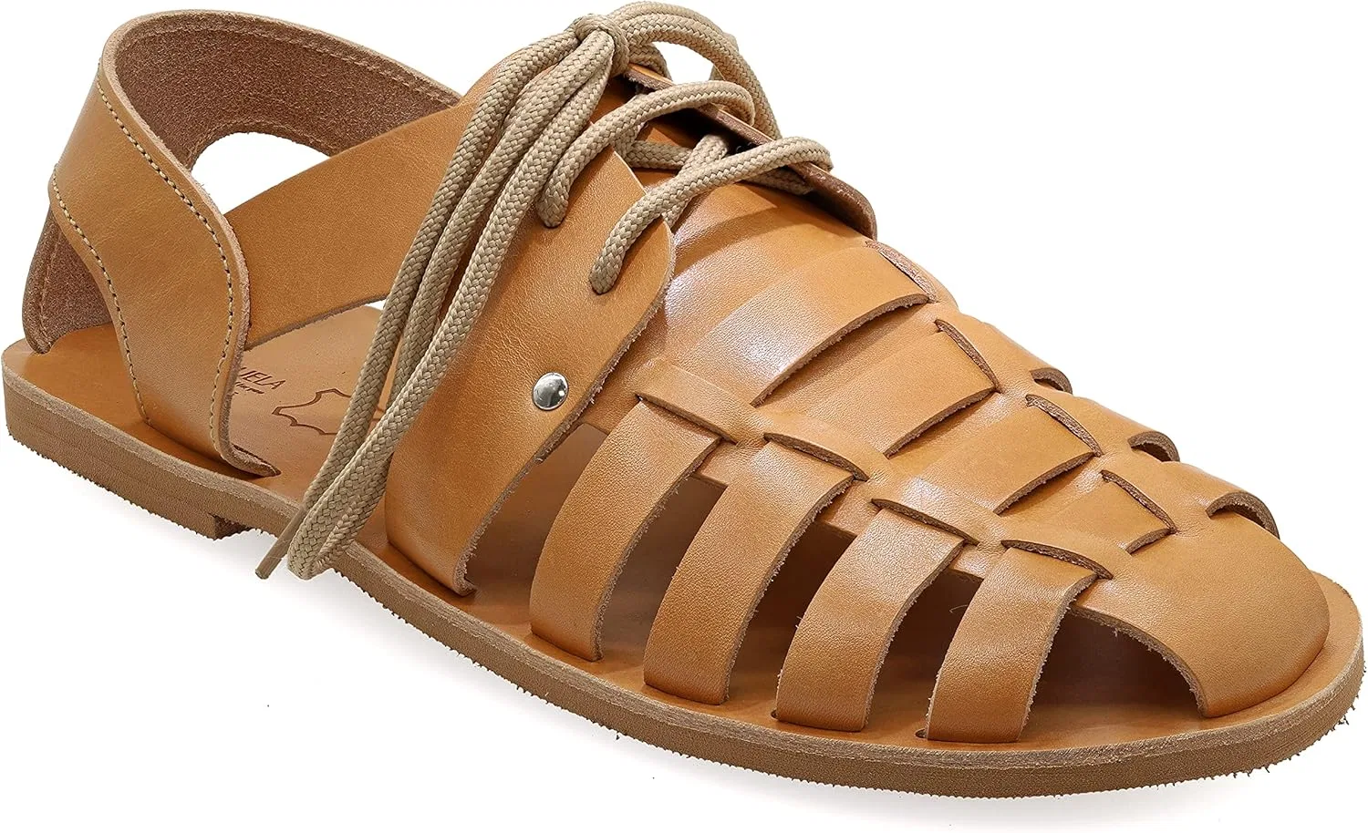 Сандалии из натуральной кожи на шнуровке, Black, Brown, Beige EMMANUELA handcrafted for you