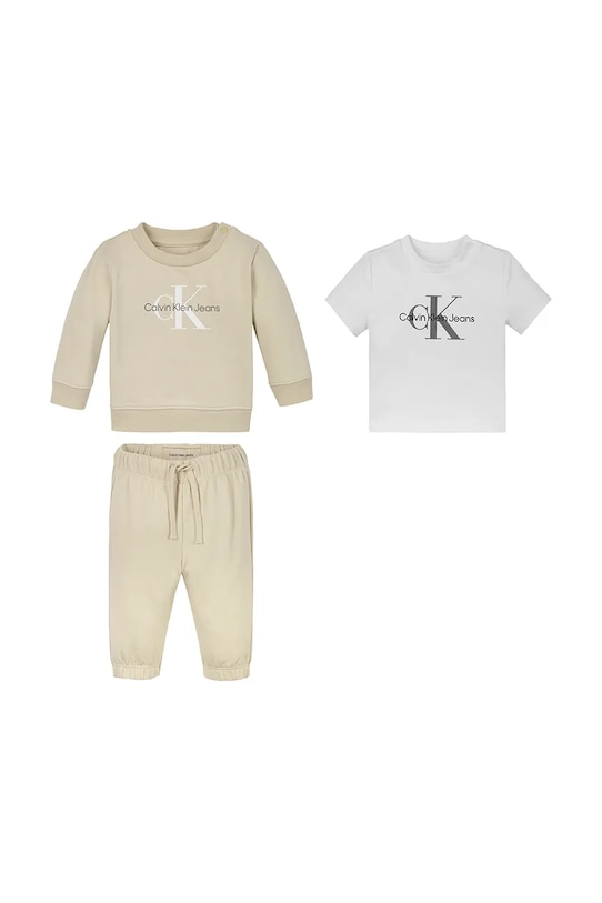 

Детский комплект из 3 предметов Calvin Klein Jeans, бежевый