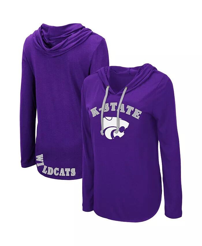 

Женская фиолетовая футболка Kansas State Wildcats My Lover с капюшоном и длинными рукавами Colosseum