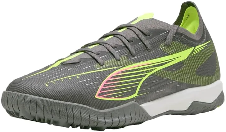 Футбольные бутсы Puma Men's Ultra 5 Match Turf Trainer, серебристый/желтый — фото 2