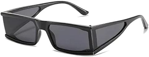 

Ретро солнцезащитные очки в толстой оправе, маленькие прямоугольные, для женщин, серебристые, с боковой защитой, плоская верхняя часть, для мужчин MTZJH, D4