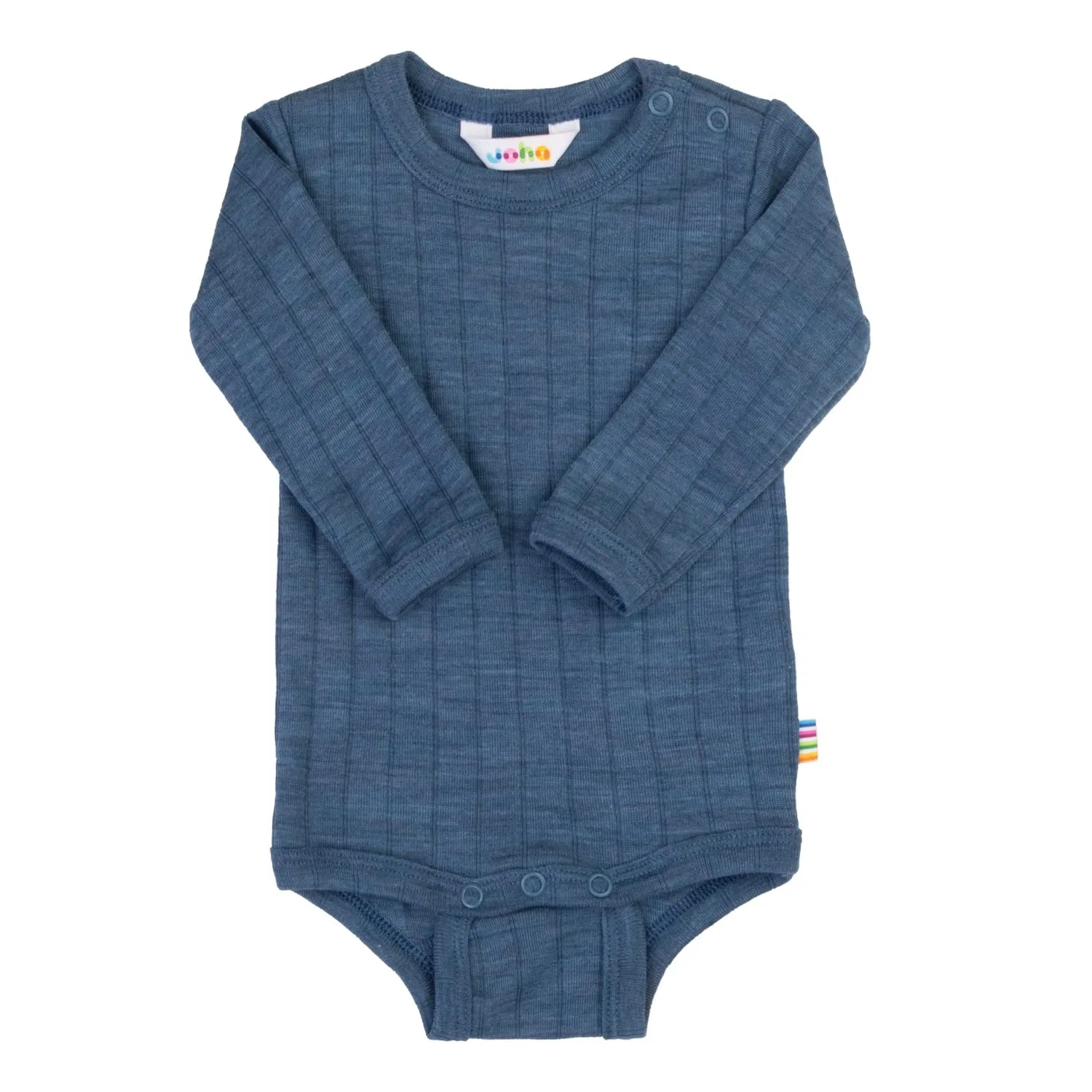 Боди с длинным рукавом из мериносовой шерсти и шелка, Joha, blue melange