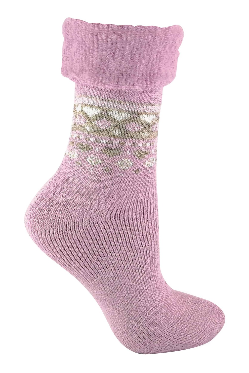 

Теплые зимние носки в скандинавском стиле с переворотом Sock Snob, розовый