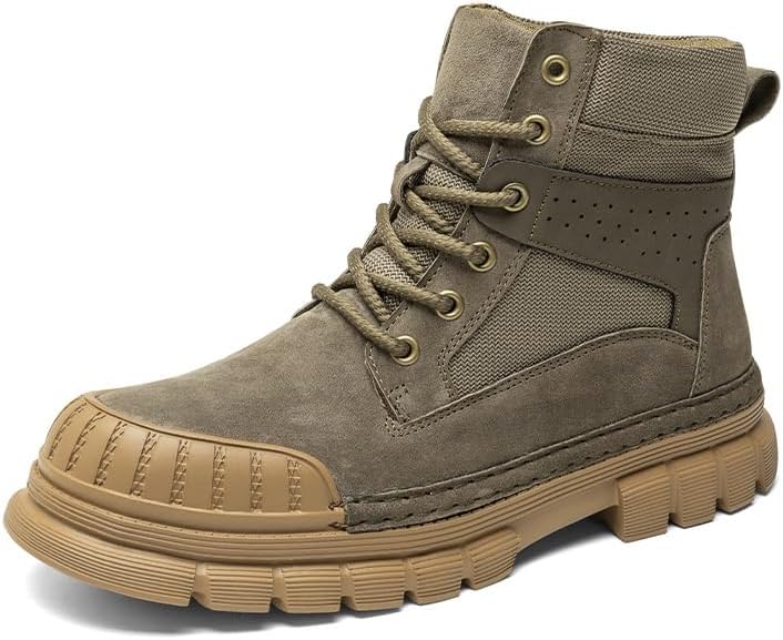 

Мужские деловые кружевные ботинки с круглым носком, противоскользящие, удобные, износостойкие, амортизирующие Lhyxu, хаки