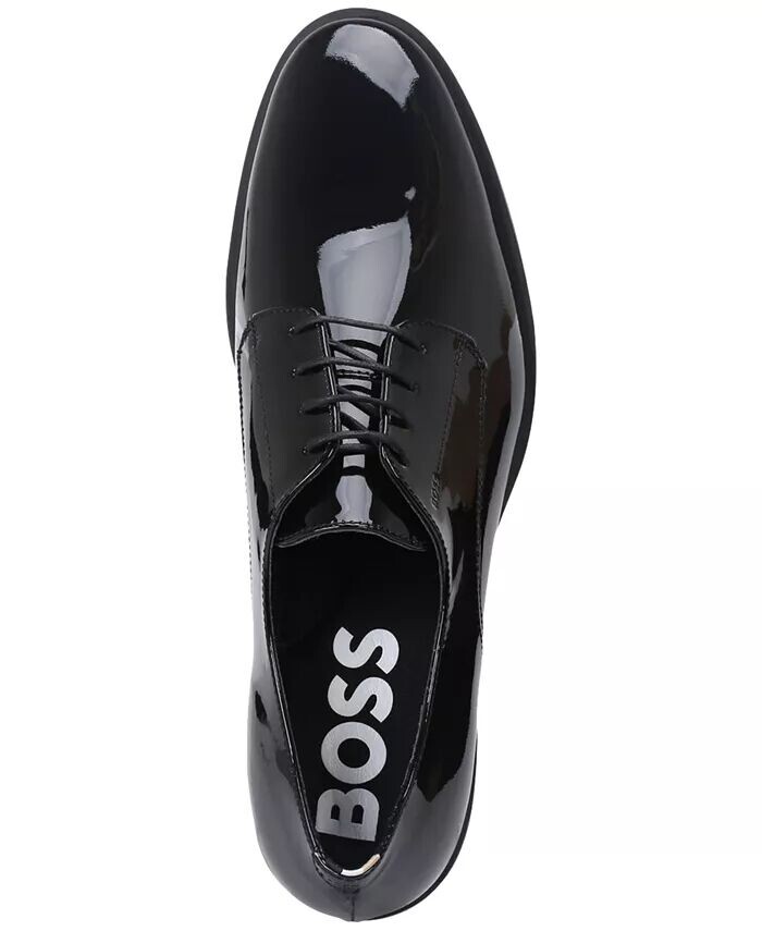 Мужские классические туфли Colby Derby из лакированной кожи Hugo Boss, черный — фото 4