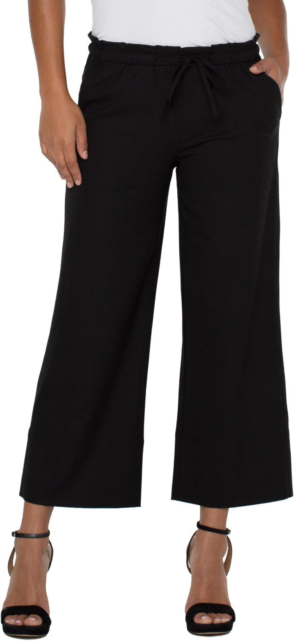 

Брюки Liverpool Los Angeles Pull-On Tie Waist Wide Leg Ankle 26", черный
