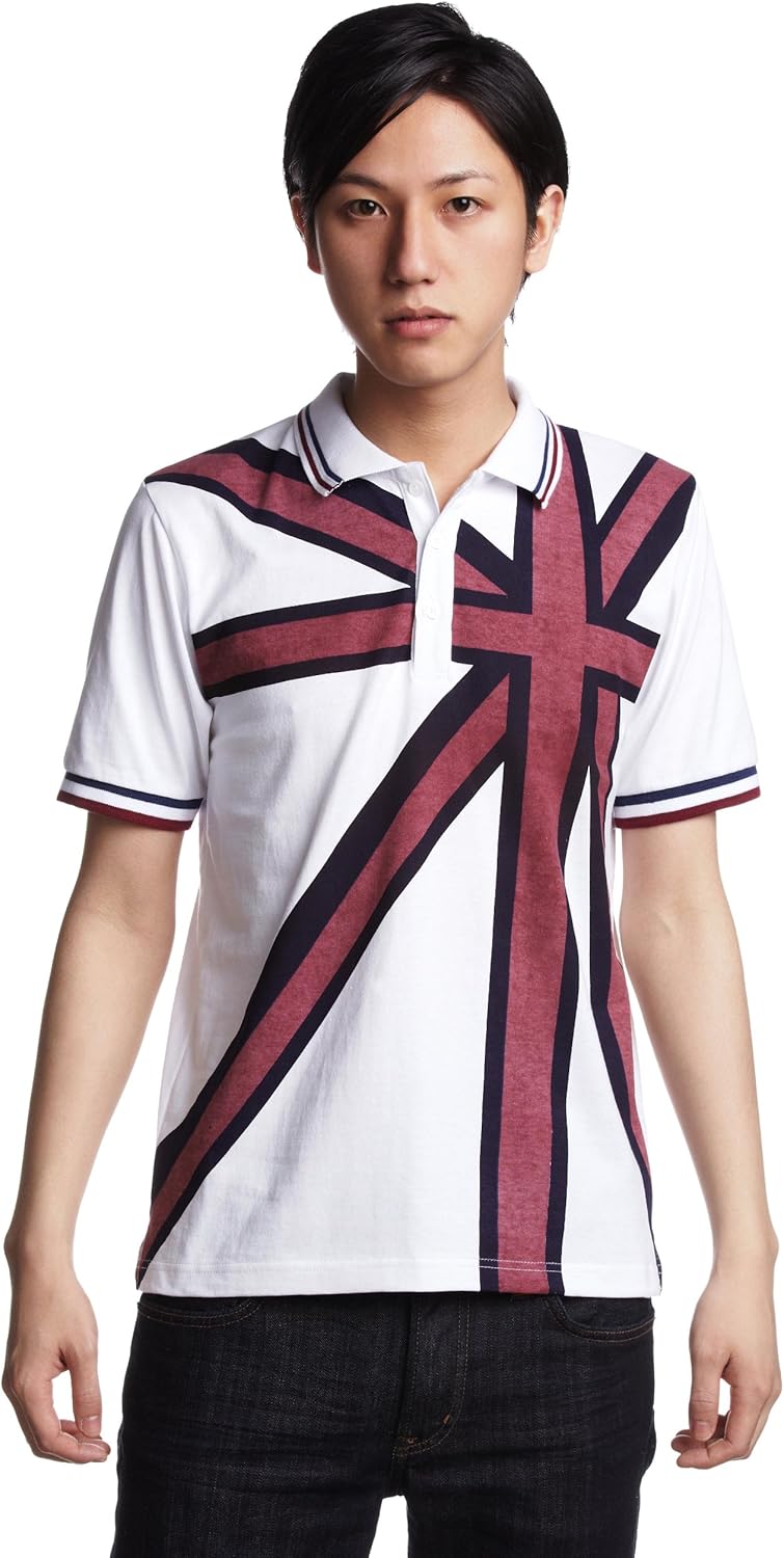 

Розовое панк-поло с британским флагом Pincponc