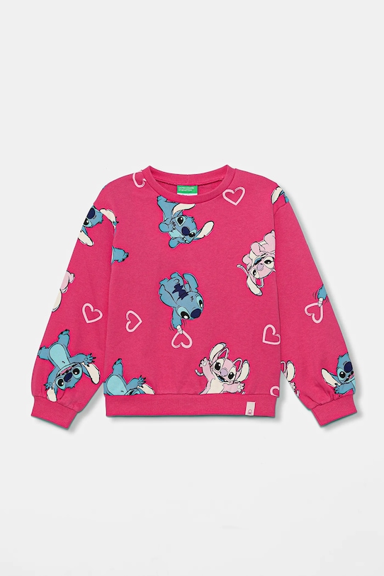 

Детская хлопковая толстовка United Colors Of Benetton, розовый