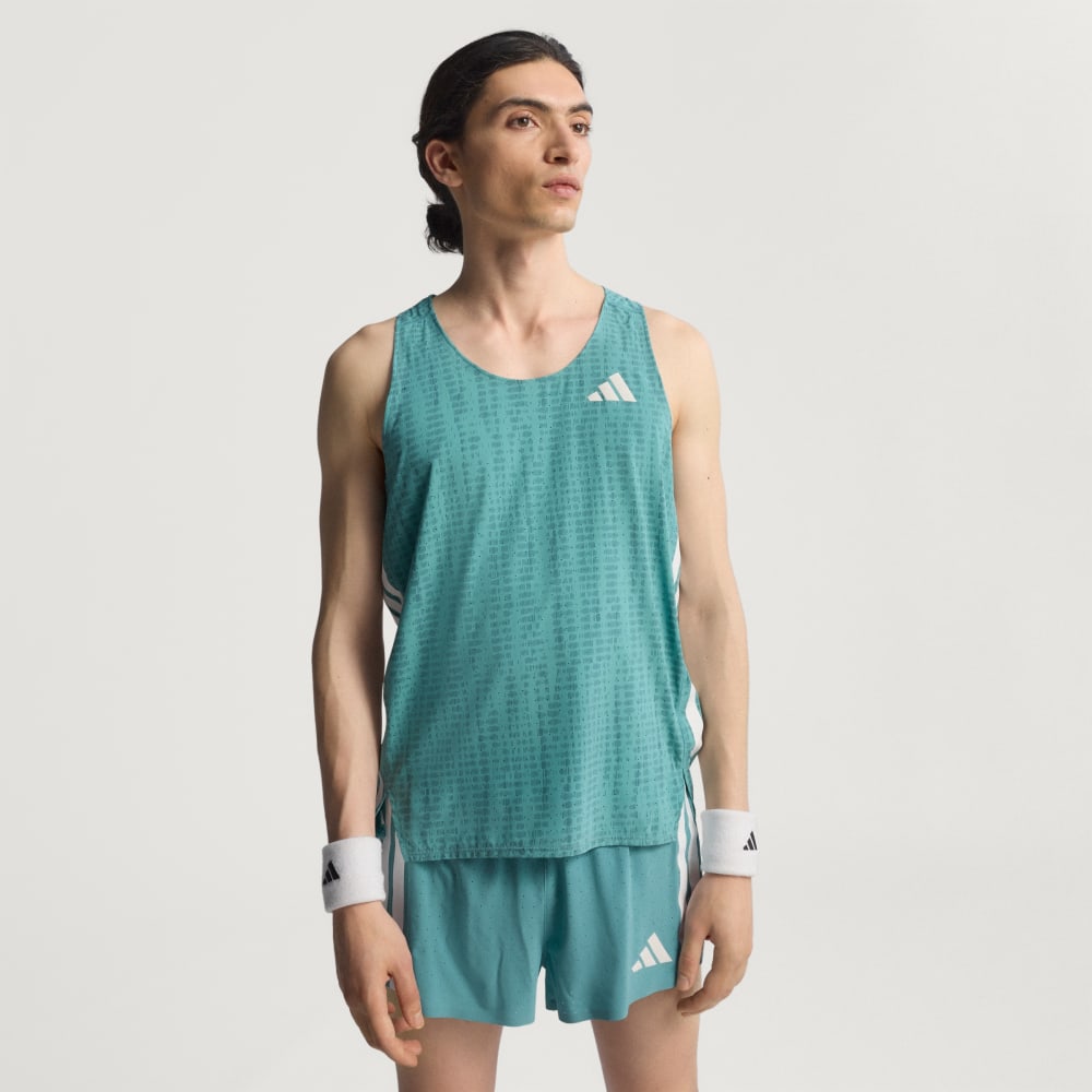 

Спортивный топ Adidas Adizero Running Singlet, цвет Powder Teal/Preloved Teal